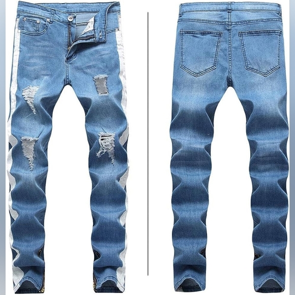 New w/ Tags Mens Jeans Skinny Unique Comfortable Denim w/ Multiple Sizes - Picture 5 of 6
